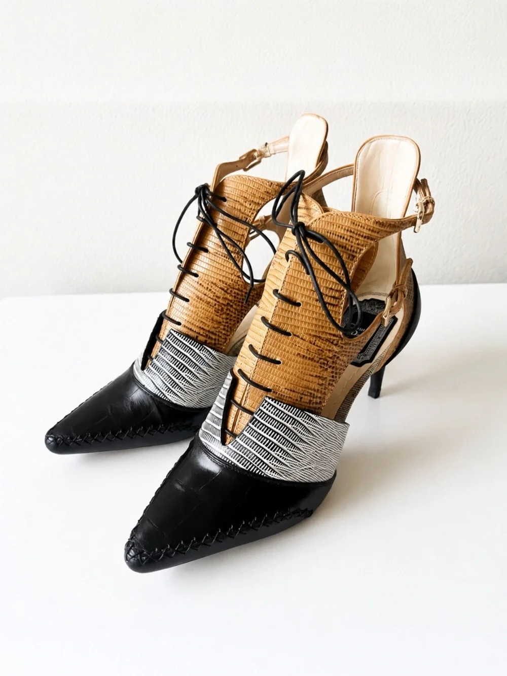 DIOR lace up bootie heels size 6.5 New in Box AUTHENTIC